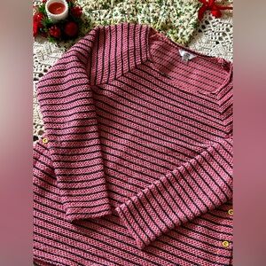 Crown & Ivy women’s sweater pink w/ purple strips Size M great condition